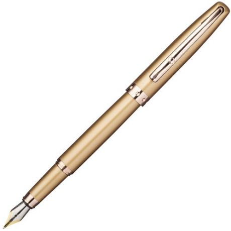 Ручка перьевая FLAVIO FERRUCCI DORATO doro матовый лак золотого цвета, позолоченные детали, синие чернила, M