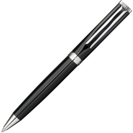 Ручка шариковая FLAVIO FERRUCCI QUADRO черный глянцевый лак, хромированные детали, синие чернила, M