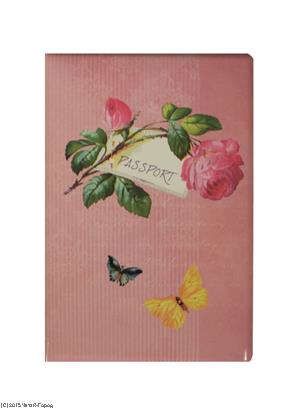 Обложка для паспорта Винтаж с розой (блистер) 9*13см