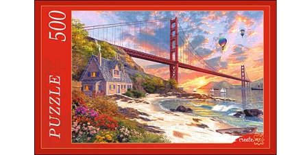 Паззл РЫЖИЙ КОТ 500эл 50*34,5см Сан-Франциско Мост Золотые ворота