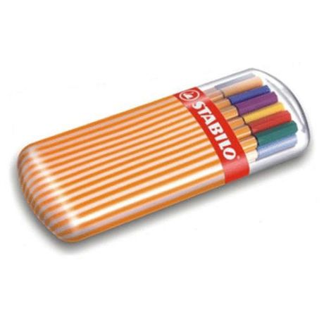 Ручки капиллярные, Stabilo/Стабило, point88, Набор 20цв 0,4мм в овальном пластиковом футляре