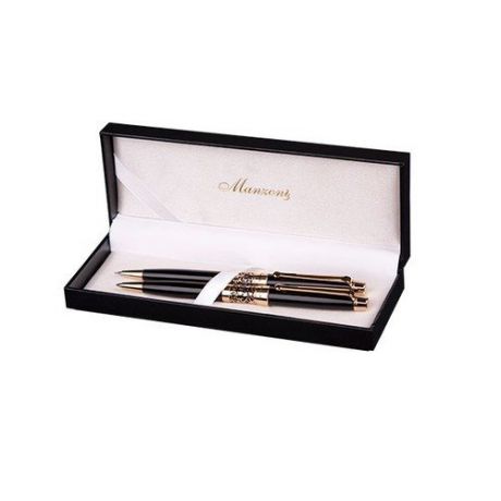 Набор, Manzoni/Манзони, Venezia, шариковая ручка, с карандашем, чёрно-золотая