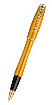 Ручка роллер Parker/Паркер Urban Premium T205 Historical colors (1892653) Mandarin Yellow GT F черные чернила подар.кор.