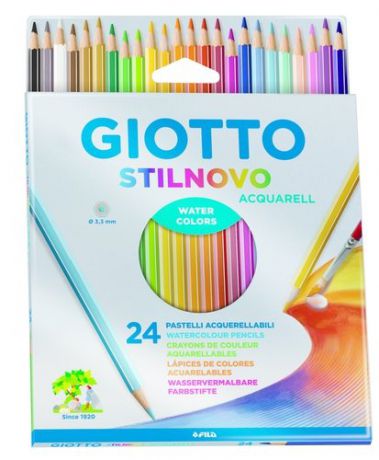 Набор, цветные, акварельные, гексагональные карандашии GIOTTO/Джиотто STILNOVO ACQUARELL AST 24цв. в картонной коробке