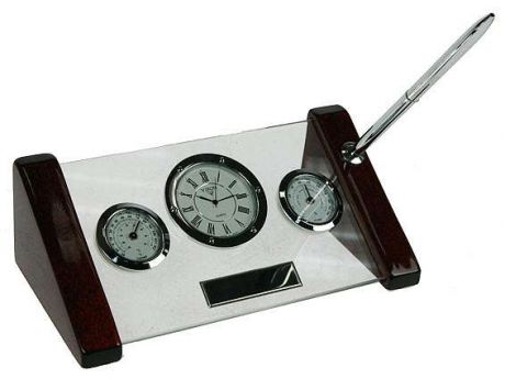 Сувенир, Настольный набор VIRON: часы, термометр, гигрометр, подставка под ручку 20*12*7см
