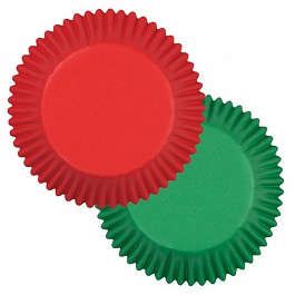 Wilton Набор красных и зеленых бумажных форм для кексов, диаметр 5 см, 75 шт.