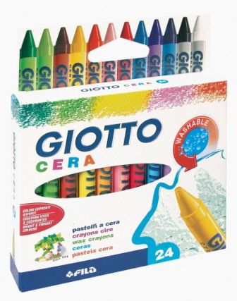 Мелки восковые, FILA GIOTTO/Джиотто Cera, 24 цвета, в блистере