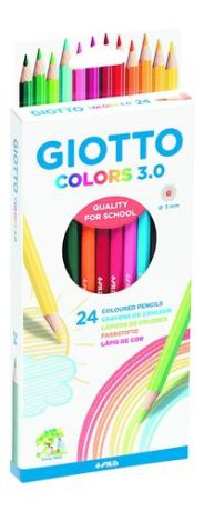 Набор, цветные деревянные карандашии GIOTTO/Джиотто COLORS 3.0 24цв. в картонной коробке