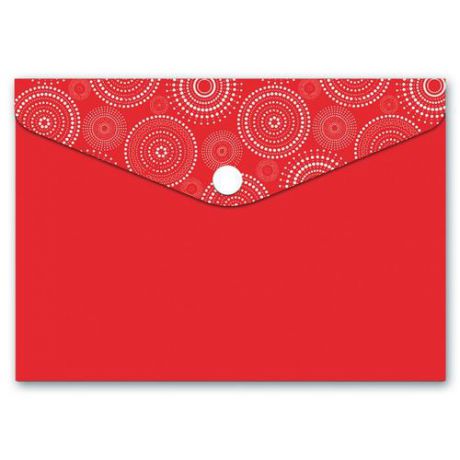 Папка для карт и визиток, Феникс+ Красная 10.5*7.4см, 1 отделение, пластик, на кнопке