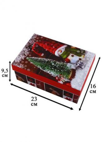 Коробка подарочная Снеговик 23*16*9,5 картон