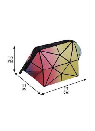 Косметичка полигональная спектр(текстиль)(18*12см)(ПВХ бокс)