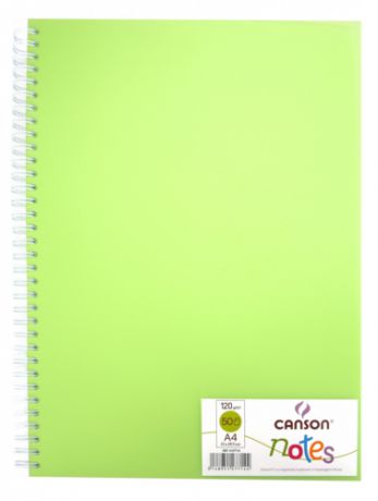 Блокнот для зарисовок "Canson Notes" А4 120г/кв.м 21*29,7см 50л, зеленый, на спир. плас. обл. 204127714