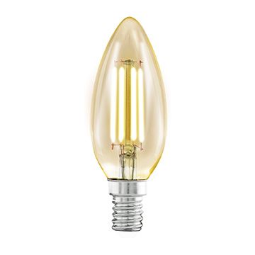 Лампа светодиодная филаментная E14 4W 2200К янтарь 11557