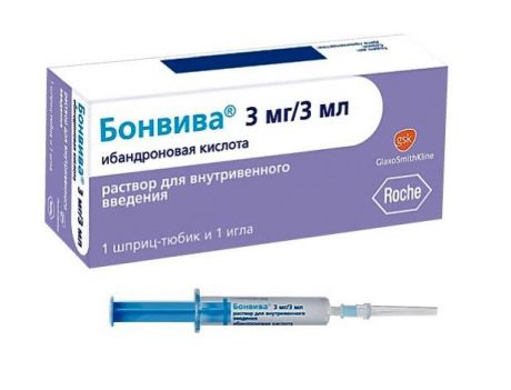 бонвива раствор внутривенный 3 мг/3 мл 1 шприц-тюбик с иглой