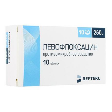 левофлоксацин-вертекс 250 мг 10 табл