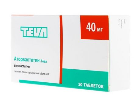 аторвастатин-тева 40 мг 30 табл