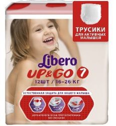 Либеро трусики Up&go 16-26кг extra large plus 12шт (Libero Up&Go 7)