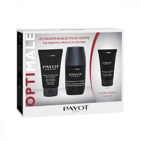 Набор для мужчин Payot Optimale (дезодорант-ролик 75 мл, шампунь и гель для душа, 200 мл, гель для л