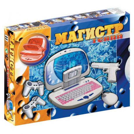Игровая консоль Dendy Магистр Гений белый (+Кабель AV, Джойстик 8-bit 9р- 2шт, Обучающий Картридж 8-bit, мышь)