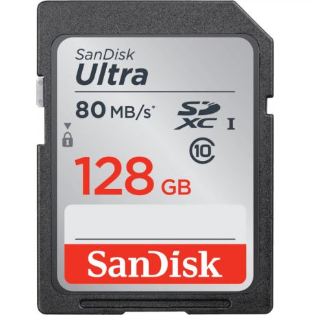 Карта памяти SanDisk SDXC 128Gb Ultra Class 10 UHS-I (80/10 MB/s)