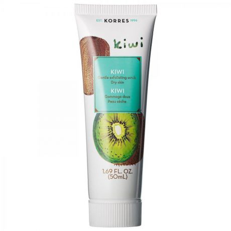 Скраб для лица Korres Kiwi Gentle Exfoliating Scrub, 18 мл, нежный очищающий