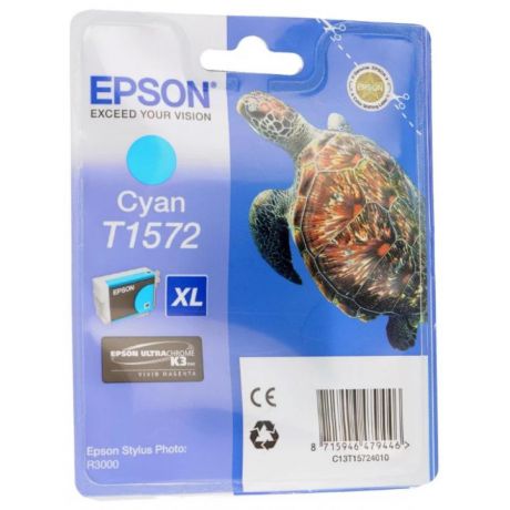 Картридж Epson T1572 (C13T15724010) для Epson St Ph R3000, голубой