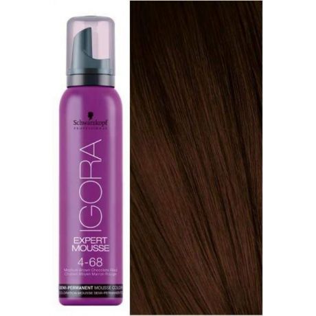 Мусс тонирующий для волос Schwarzkopf Professional Igora Expert 4-68 ср.корич.шокол.красный, 100мл