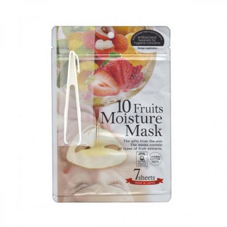 Маска-салфетка для лица Japan Gals Pure 5 Essential, 7 шт, с экстрактами 10 фруктов