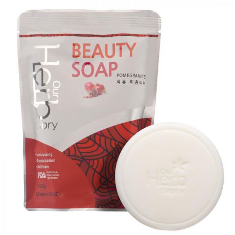 Мыло-пенка для умывания Korea beauty soap pomegranate our herb story с гранатом, 100 г