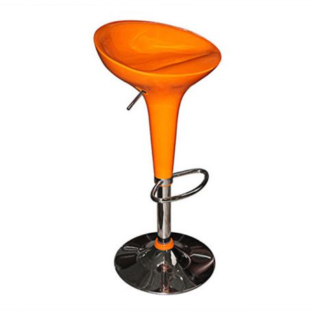 стул барный 440х400х660(880)мм оранжевый пластик/металл