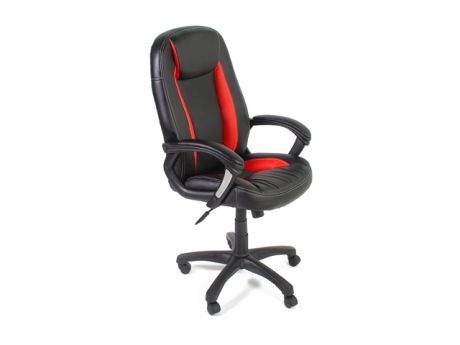 кресло офисное BRINDISI ST черный/красный кож зам/пластик