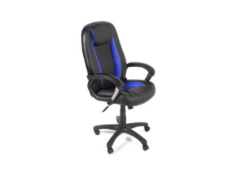 кресло офисное BRINDISI ST черный/синий кож зам/пластик
