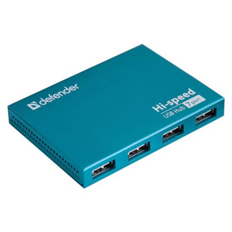 разветвитель DEFENDER USB Slim USB2.0 7 портов блок питания 2A
