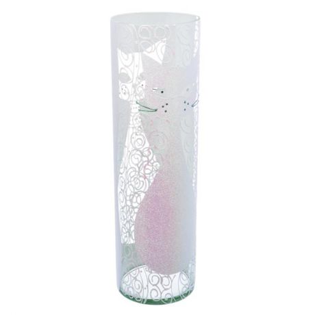 ваза Кошка цилиндр 50см стекло ручная роспись