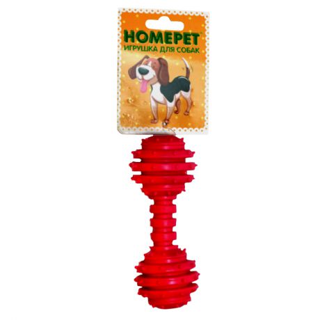 игрушка для собак HOMEPET Гантель dental с колокольчиком