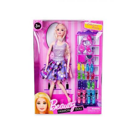 Кукла MAYER & BOCH, 30 см, в фиолетовом платье