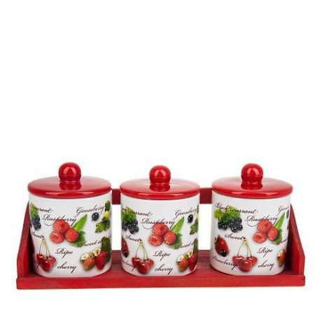 Набор банок для сыпучих продуктов Polystar Collection, Садовая ягода, 4 предмета