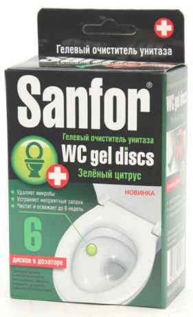Гелевый очиститель для унитаза Sanfor, Зеленый цитрус, 92 гр