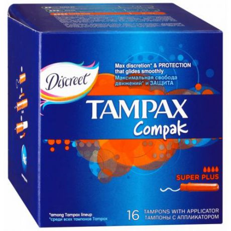 Тампоны TAMPAX, Compak, Super Plus Duo, 16 шт