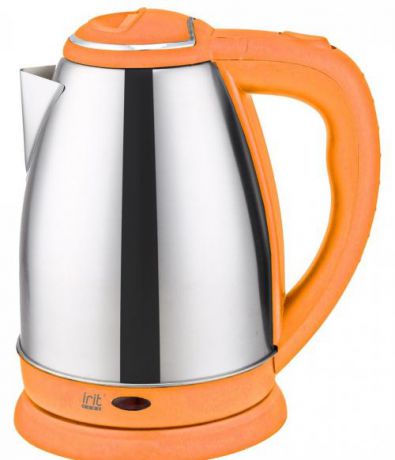 Чайник электрический IRIT, 1,8 л, 1500W, оранжевый/стальной