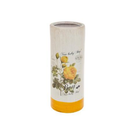 Ваза декоративная ArtHouse, Куст розы, 10*10*26 см, желтый
