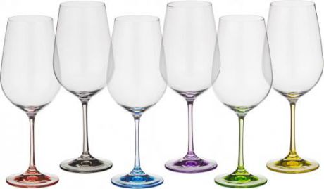 Набор бокалов для вина Bohemia Crystal, Rainbow, 6 предметов