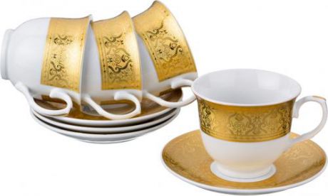 Чайный набор Lefard, 8 предметов, золотой орнамент