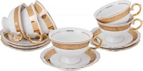 Чайный набор Lefard, 12 предметов, золотая полоса