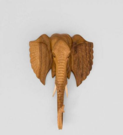 Настенное панно Decor and Gift, Голова слона, 30 см, суар, о.Бали