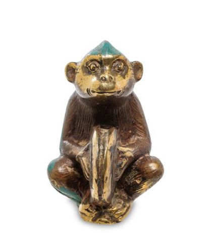 Фигура Decor and Gift, Обезьяна, Игра на тарелках, 7,5 см, бронза, о.Бали