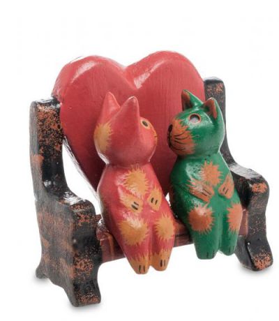 Статуэтка Decor and Gift, mini кот и кошка на диване с сердцем, 8,5 см