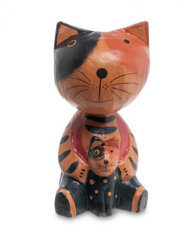 Статуэтка Decor and Gift, mini кошка с котенком, 15 см