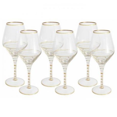 Набор бокалов для вина SAME decorazione, Спираль, 6 предметов, золото
