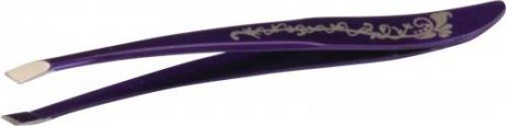Пинцет DEWAL Beauty, 9 см, фиолетовый, с узором